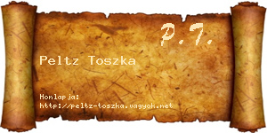 Peltz Toszka névjegykártya